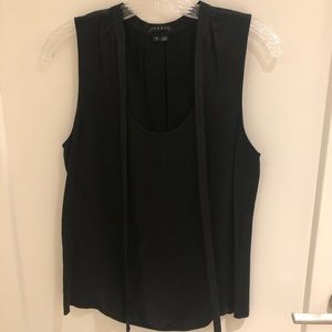 Theory black silk top